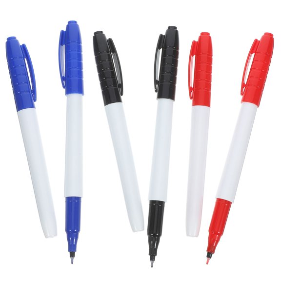 IBASETOY Fine Tip Dry Erase Markers Assorted Colors for Office 6Pcs