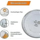 thumbnail image 3 of Universal Microwave Turntable Glass Plate With 3 Fixtures, 24.5 Cm, 3 of 4