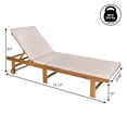 thumbnail image 4 of JONATHAN Y Mallorca Acacia Wood Outdoor Chaise Lounge Chair, Contemporary 5-Position Recliner with Wheels and Cushion for Patio, Poolside, 23.62" x 77.17", Teak Brown/Beige LNG1102A, 4 of 11
