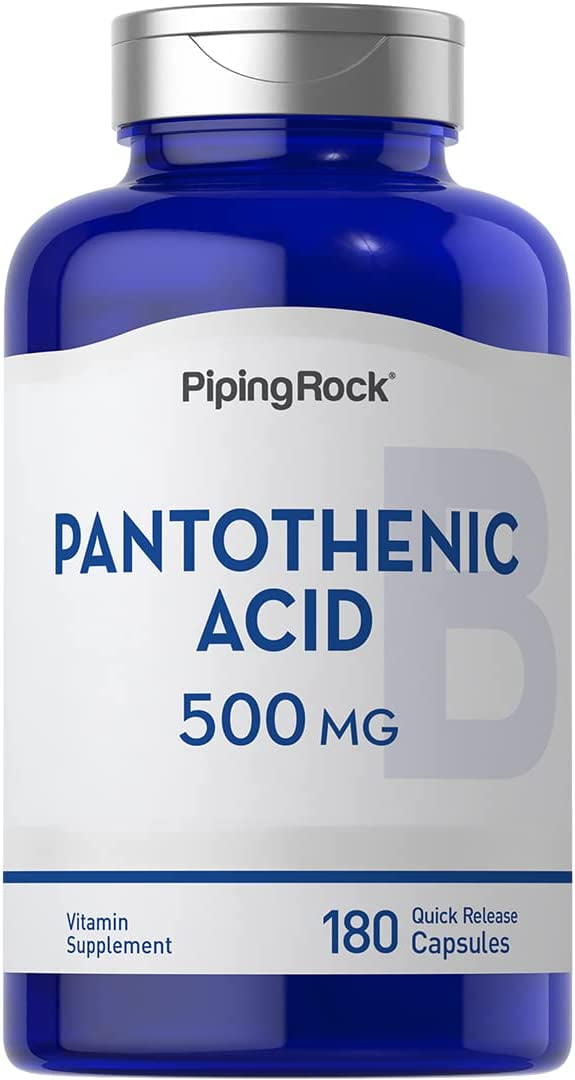 Pantothenic Acid 500mg 180 Capsules by Piping Rock