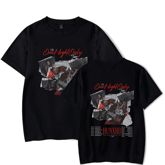 Hunxho One Night Only Tour 2024 TShirt Merch Unisex Trend Casual Short Sleeve Top