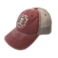 thumbnail image 2 of Scuba Monkey Vintage Washed Canvas and soft mesh back with single plastic snap back strap hat for men (Burgundy/Gray), 2 of 4