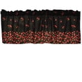 thumbnail image 3 of Cotton Window Valance Fruits Print 58 Inch Wide Falling Cherries Black, 3 of 3