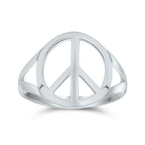 Bling Jewelry Womens Open Symbol World Peace Silver Ring Sterling Split Shank Band