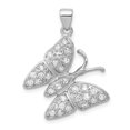 thumbnail image 1 of 925 Sterling Silver Rhodium Plated Cubic Zirconia Butterfly Shaped Pendant, 1 of 2
