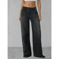 thumbnail image 4 of Female Denim High Waist Pocket Wide Leg Jeans Black XXXL, 4 of 7