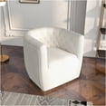 thumbnail image 4 of JERFIT Delaney Modern Swivel Accent Chair with High-Density Foam, Upholstered in Soft White Boucle Fabric for Living Room, Bedroom, or Office, 4 of 9