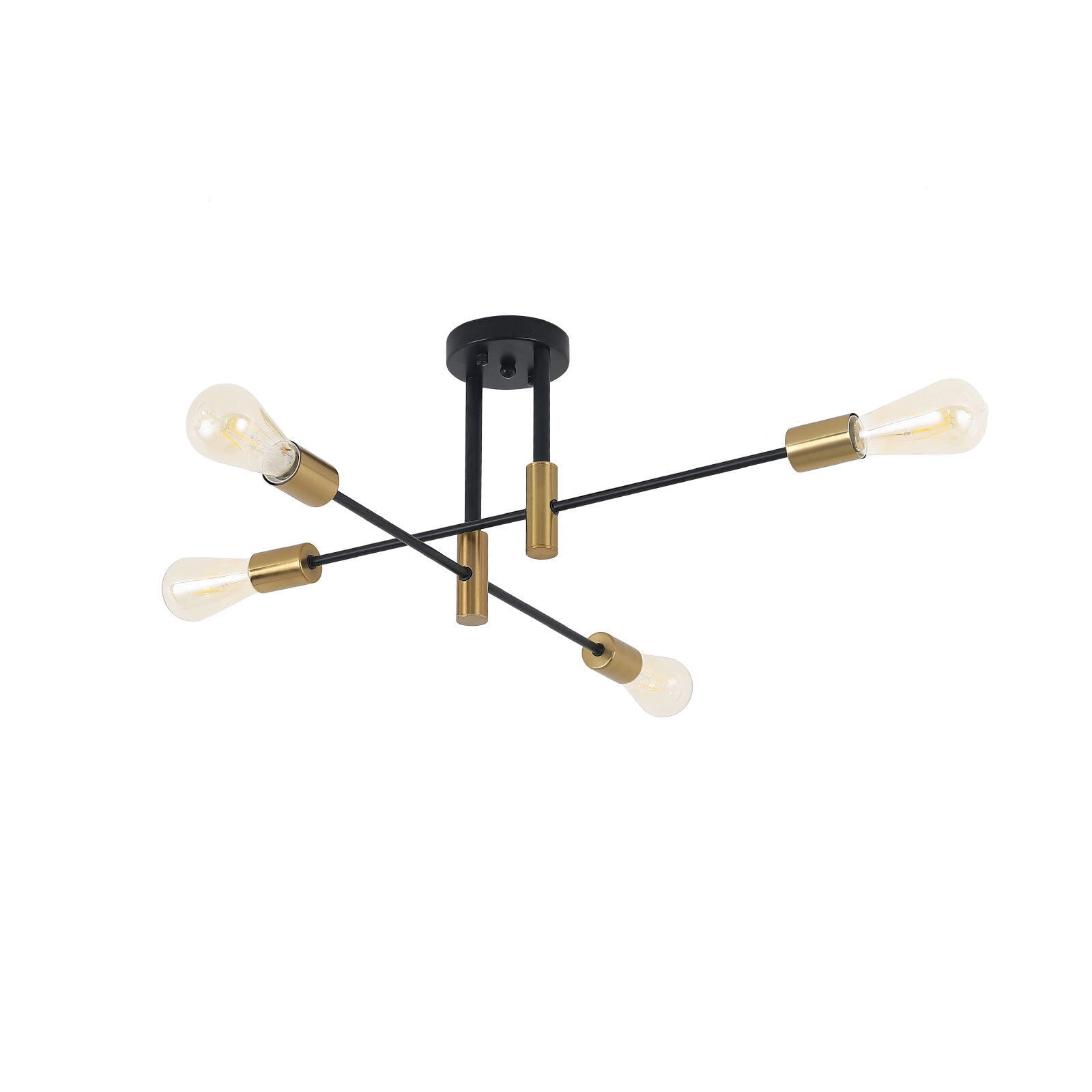 Miumaeov Modern Sputnik Chandelier Ceiling Light Fixture Pendant Lamp for Living Room Bedroom Dining Room Black + Copper