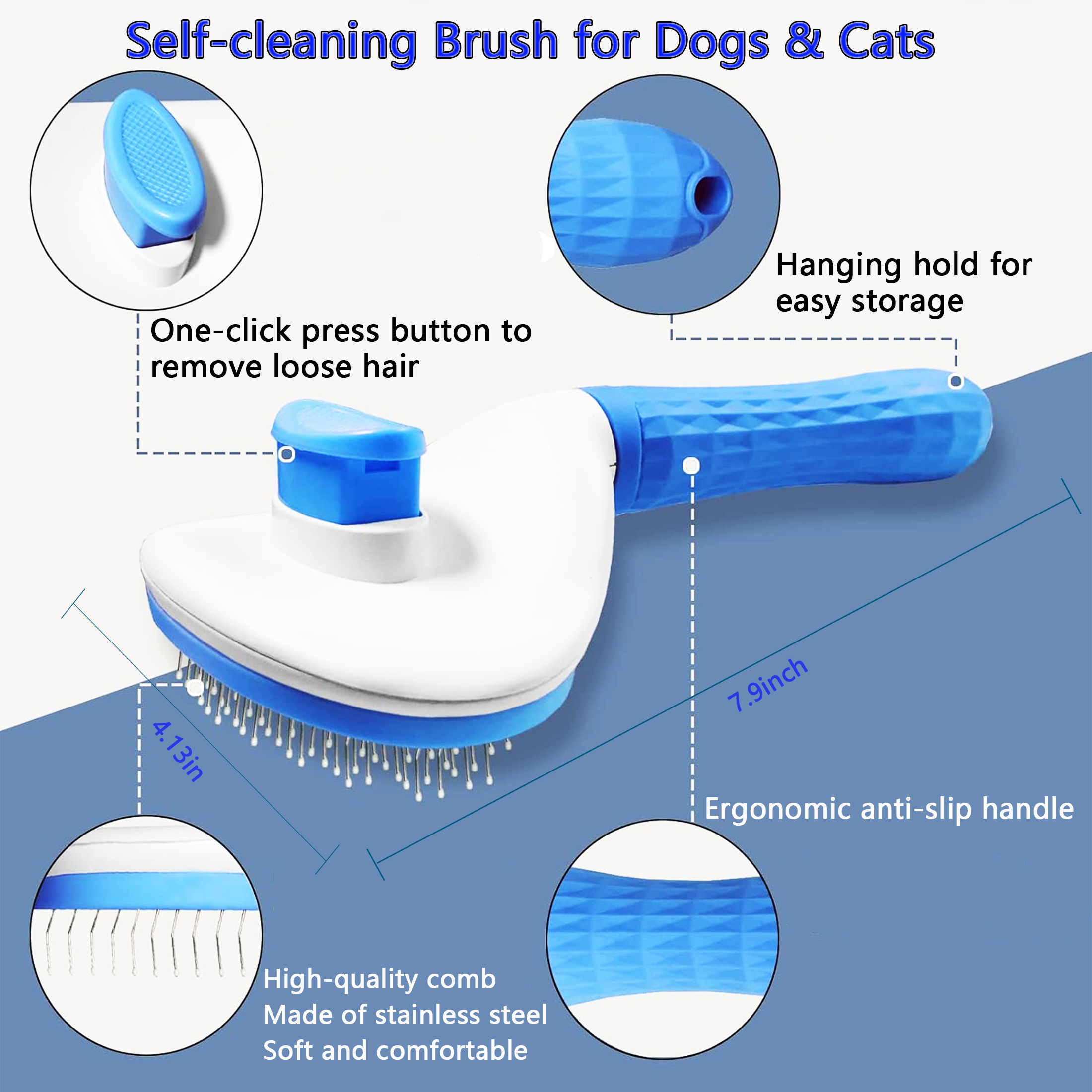 DXIMRX 7-Piece Cat and Dog Grooming Kit in Blue photo 3