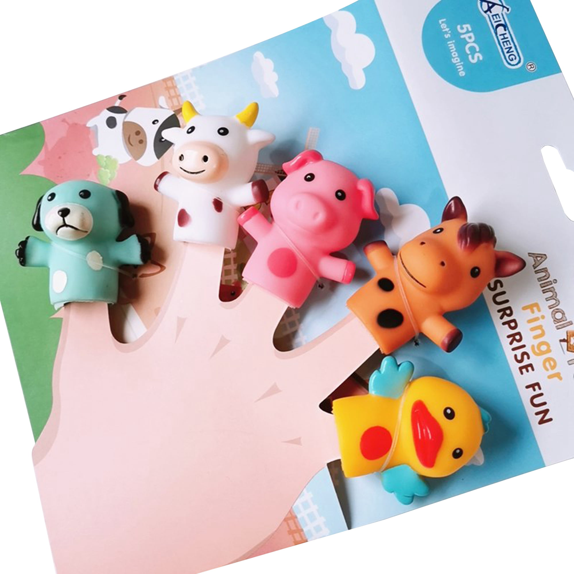 5pcs Funny Gag Animals Puppet Soft Adhesive Novelty Toys Excellent Finger  Puppet Set Birthday – the best products in the Joom Geek online store