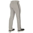 thumbnail image 2 of CHAMPRO Triple Crown 2.0 Open Bottom Baseball Pants with Braid, Adult Small, Grey, Black, 2 of 3