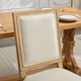 thumbnail image 2 of Hassch 2-Pack French Country Dining Side Chairs, Beige Linen Upholstered Padded Seat & Back, Carved Solid Wood Frame, Farmhouse Kitchen or Restaurant Accent Chairs, 2 of 9