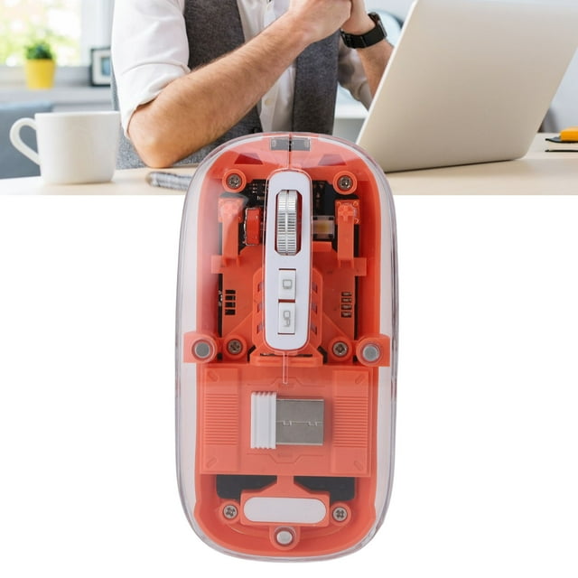 Ratón Transparente, 2,4G BT1 BT2 Tri Modo USB Recargable Inalámbrico Ratón Con Receptor USB Para Ordenador Portátil