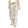 thumbnail image 2 of Lsque Gold Snowflake Print Women's Pajama Pants, Lounge Pant - Comfortable Home Wear,Elastic Waistband, Stylish Design-Small, 2 of 9
