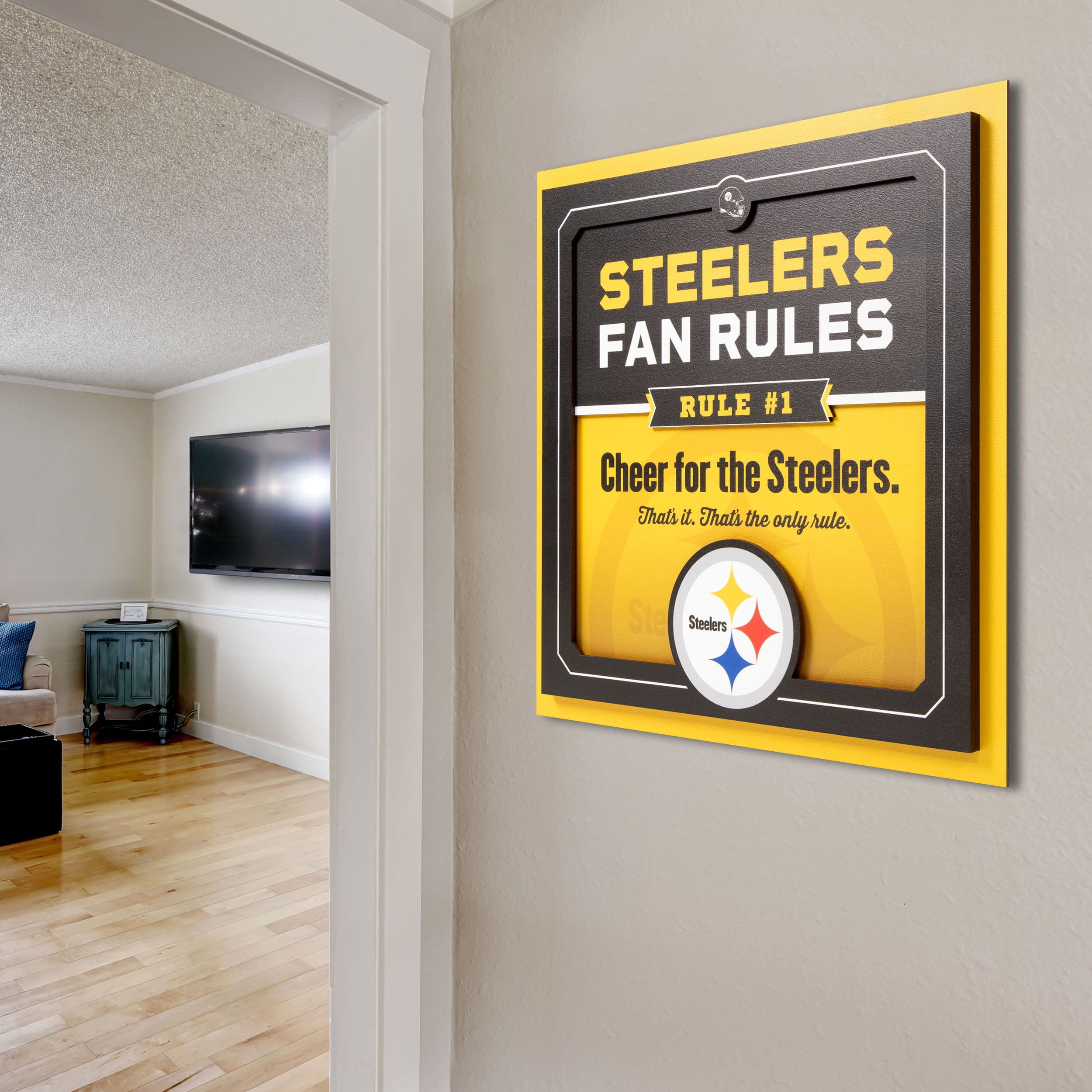 YouTheFan NFL Pittsburgh Steelers Fan Rules 3D Wall Art