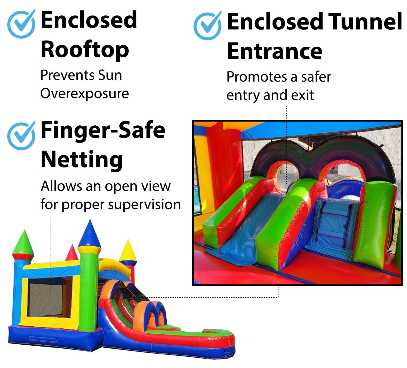 TentandTable Kids Inflatable Water Slide Bounce House Combo with Blower, Rainbow