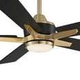 thumbnail image 4 of 52" Casa Vieja Modern Indoor Outdoor Ceiling Fan with Dimmable LED Light Remote Control Soft Brass Black Damp Rated for Patio Exterior House Porch, 4 of 12