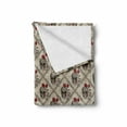 thumbnail image 2 of Skull Soft Flannel Fleece Blanket, Bones and Roses Vintage Romantic Composition Jolly Roger Themed Illustration, Cozy Plush for Indoor and Outdoor Use, 70" x 90", Vermilion and Beige, by Ambesonne, 2 of 6