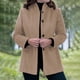 thumbnail image 3 of Women's Autumn/Winter Simple Long-Sleeved Collared Button-Down Slim Fit Wool Coat seblue XXXL, 3 of 4