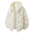 thumbnail image 1 of Mens Windbreaker Rain Jacket Cloth Pouches Drawstring All Weather Coats for Men Fashion Windbreaker Mens Coat Fashion Winter Working Clothes for Men Long Western Coats for Men Flannel Wool Coat Men, 1 of 3