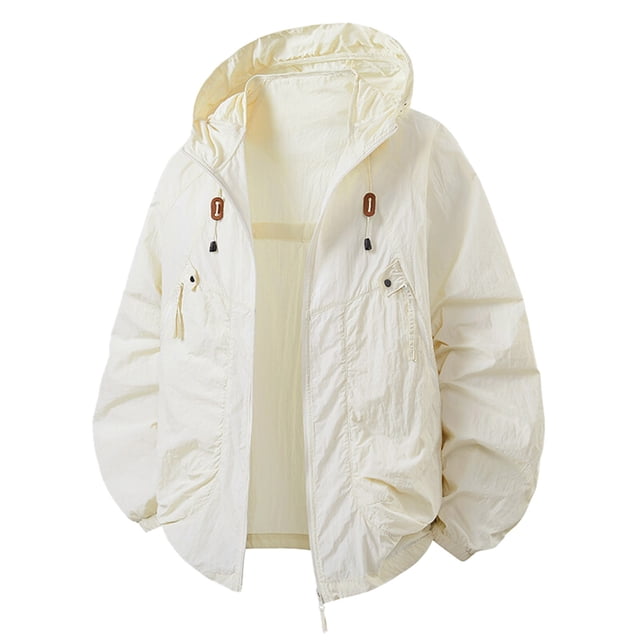 Mens Windbreaker Rain Jacket Cloth Pouches Drawstring All Weather Coats for Men Fashion Windbreaker Mens Coat Fashion Winter Working Clothes for Men Long Western Coats for Men Flannel Wool Coat Men