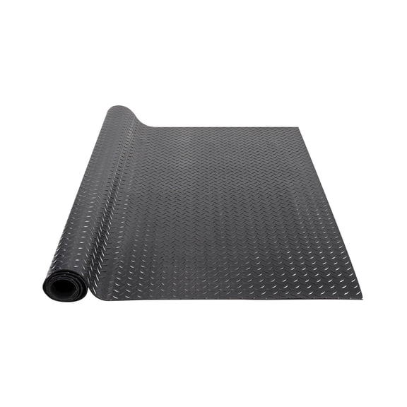 VEVOR Diamond-Plate Rubber Flooring Roll, 3 mm x 4 ft x 8 ft Garage Floor Mat, SBR Rubber Garage Flooring Roll, Easy to Clean, Diamond Plate Rubber Mat for Under Cars, Garage Industry Gym, Black