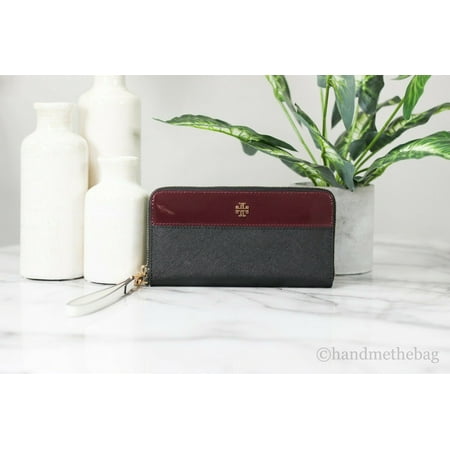 Tory Burch Women's Emerson Mixed-Materials Wristlet Zip Continental