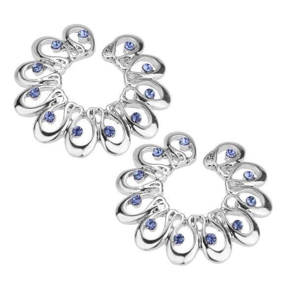 2pcs Crystal Stainless Steel Floral Clip On Nipplering , 27x11mm