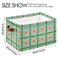 thumbnail image 4 of Yayeee Canvas Storage Basket with Handles for Shelves Fabric Bins Closet Organizer, Green Blossom Mosaic, 4 of 8