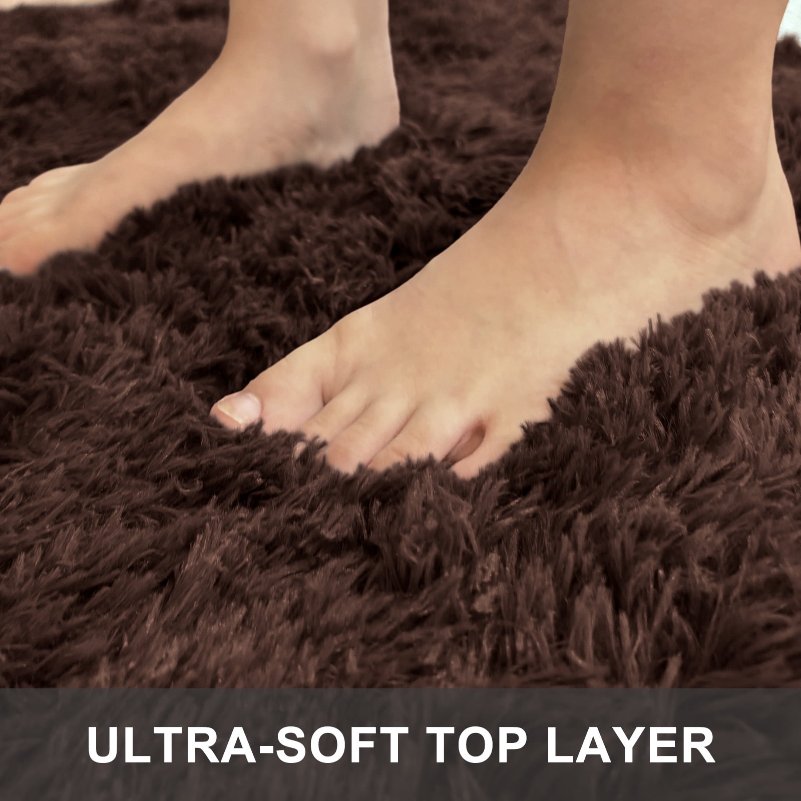 Buganda Area Rugs for Living Room 9'X12', Soft and Fluffy Shaggy Carpet for Pets, Machine Washable Floor Rugs for Bedroom, Coffee