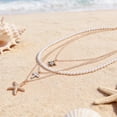 thumbnail image 4 of Shell Necklace for Women Seashell Necklace Beach Charm Necklace Pearl Starfish Beaded Necklace Layered Charm Necklace Beach Essentials Summer Outfits for Women, 4 of 7