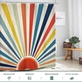 thumbnail image 3 of Boho Rainbow Kids Colorful Shower Curtain 72Wx72L Inches Cute Retro Sun Sunrise Groovy Bathroom Curtains Set Vintage 2000s 70s Nursery Bath Accessories Art Home Decor Fabric 12 Pack Hooks, 3 of 6