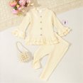 thumbnail image 2 of TOWED22 Infant Kid Girl Cute Fall Clothes Set2pcs Long Sleeve Crewneck Sweatshirt and Pants Print Outfits Clothing(White,2-3 Y), 2 of 9