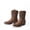 TAN, variant on Women's Cowboy Cowgirl Western Ankle Boots Low Chunky Heels Square Toe Fall Short Booties Shoes