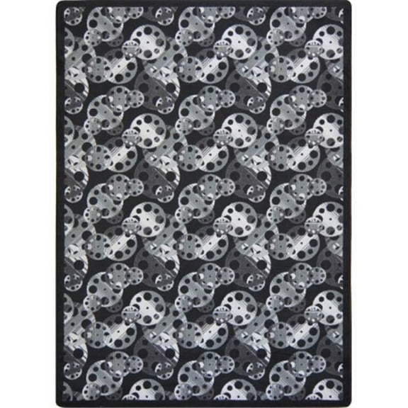 Any Day Matinee Reeling Rectangle Theater Area Rugs  01 Black - 7 ft. 8 in. x 10 ft. 9 in.