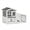 Gray, variant on Expandable 2-Story Wooden Small Animal Cage – Anti-Chew Metal Frame, Pull-Out Tray, Non-Slip Ramp, Weatherproof Asphalt Roof – Ideal Hutch for Rabbits, Guinea Pigs, Chickens, Ducks – Rufous White