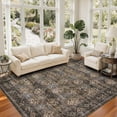thumbnail image 5 of Hasoo 10' x 13' Area Rug for Living Room Boho Vintage Home Decor Washable Non Slip Throw Rug Floral Bedroom Indoor Carpet, Beige, 5 of 6