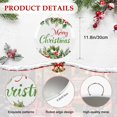 thumbnail image 6 of Welcome Sign for Front Door, Merry Christmas Round Metal Wall Art Wreaths, Xmas Green Leaves Berries Pine Needles Holiday Outdoor Indoor Wall Hanging Sign for Porch Decor Housewarming Gifts 11.8 Inch, 6 of 8
