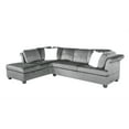 thumbnail image 5 of Omega L-Shaped Sectional with Ottoman in Gray Finished with Velvet Fabric, 5 of 7