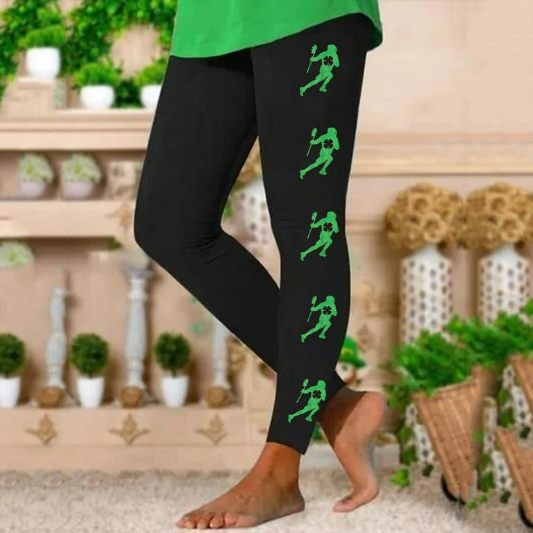 EHQJNJ Yoga Pants Tall Women 34-36 Inseam Leggings for Women Workout Out  Leggings St Pa Day Print Color Block Pants Soft Stretchy Leggings St  Patricks