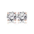 thumbnail image 1 of Pendientes Tipo Botón JeenMata 4 Puntas con Diamantes Redondos 0,38 Quilates Baño de Oro Rosa de 18 K sobre Plata, 1 of 5