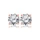 thumbnail image 1 of Pendientes Tipo Botón JeenMata 4 Puntas con Diamantes Redondos 0,38 Quilates Baño de Oro Rosa de 18 K sobre Plata, 1 of 5