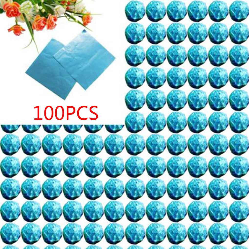 100pcs Square Aluminum Foil Wrappers Colorful Package for Sweets Candy Chocolate Lollipops
