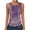 Light Purple, variant on Women's Summer High Neck Ribbed Slim Floral Button Sleeveless Tank Top Army Green L