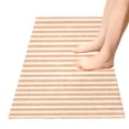 thumbnail image 5 of Haosy Light Orange and White Striped Bathroom Rugs Non Slip Absorbent Soft Plush Quick Dry Bath Mat, 39"x20", 5 of 8