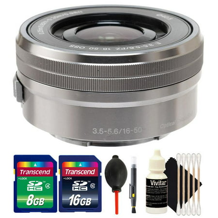 Sony SELP1650 16-50mm Power f/3.5-5.6 Zoom PZ E-Mount OSS Lens Kit Silver for Sony A5100, A6000, A6300 and