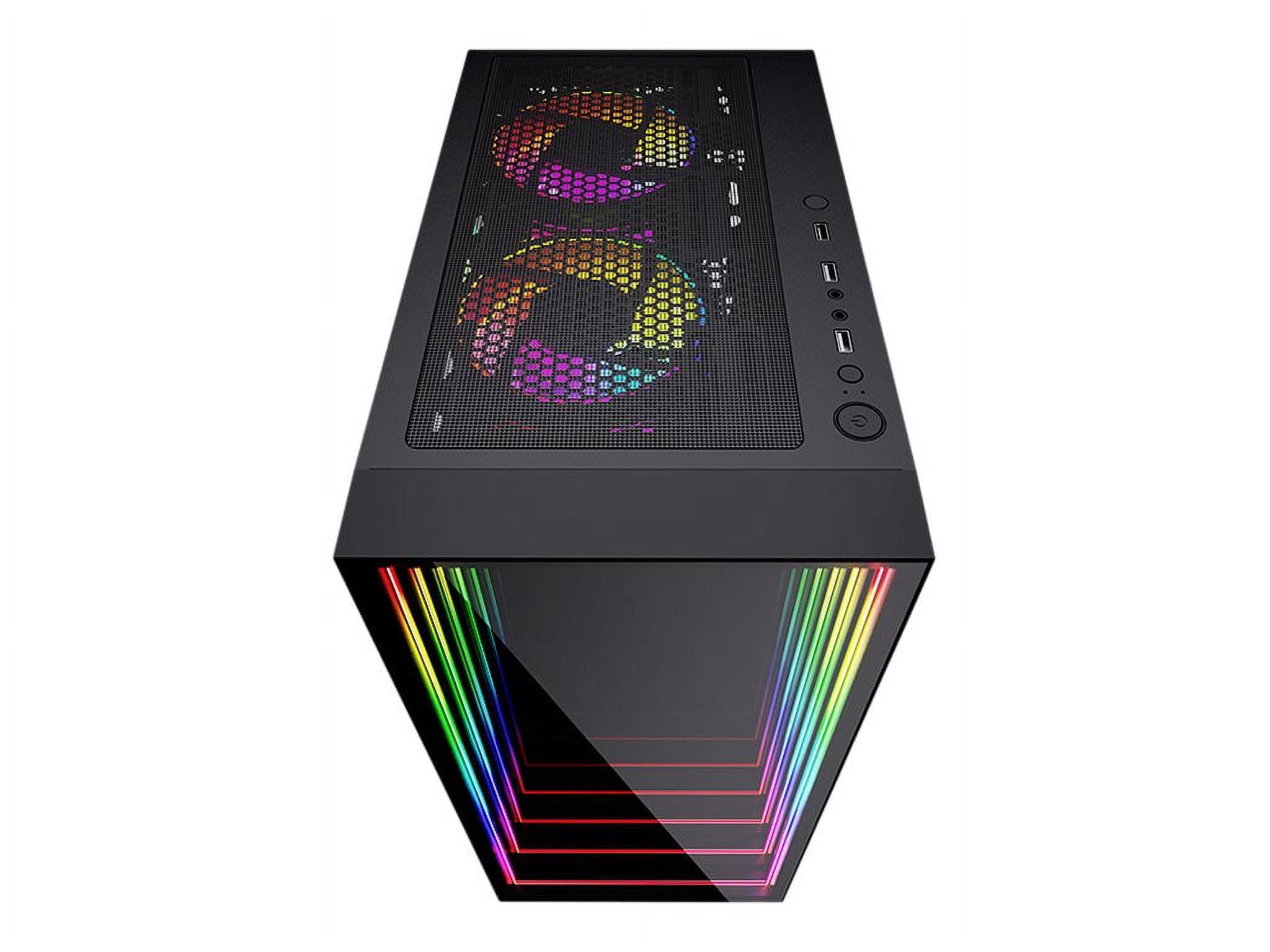 Bluegears  Bgears b-Optillusion Gaming PC ATX case, Special Optical Illusion ARGB Front Panel, Tempered Glass Side. USB3.0, Support up to EATX Motherboard. Fan Not Included.