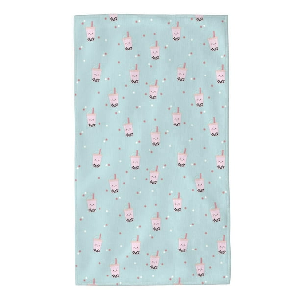 Balery Milk Tea Toalla de Microfibra Premium con Estampado – 27.5x16 pulgadas, Alta Absorción, Suave y Aterciopelada, Secado Rápido