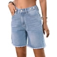 thumbnail image 2 of Women'S Jorts Baggy High Waisted Jean Shorts Ripped Denim Bermuda Shorts Y2K Shorts Light Blue S, 2 of 8