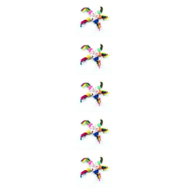 maskred Pack of 10 Pet Mini False Mouse Soft Plush Teasing Toy Outdoor Playing Training Mice Interactive Toys Color Random 5Set